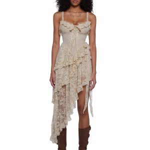 Seductive Silence Midi Dress - Champagne