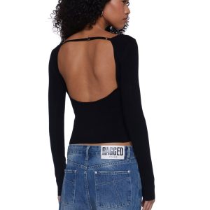 Made Me Realize Sweater Top-Black