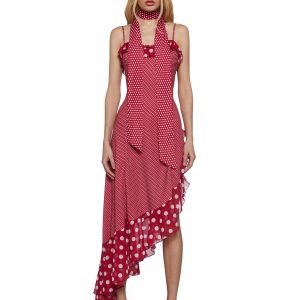 Spanish Sunset Asymmetrical Midi Dress