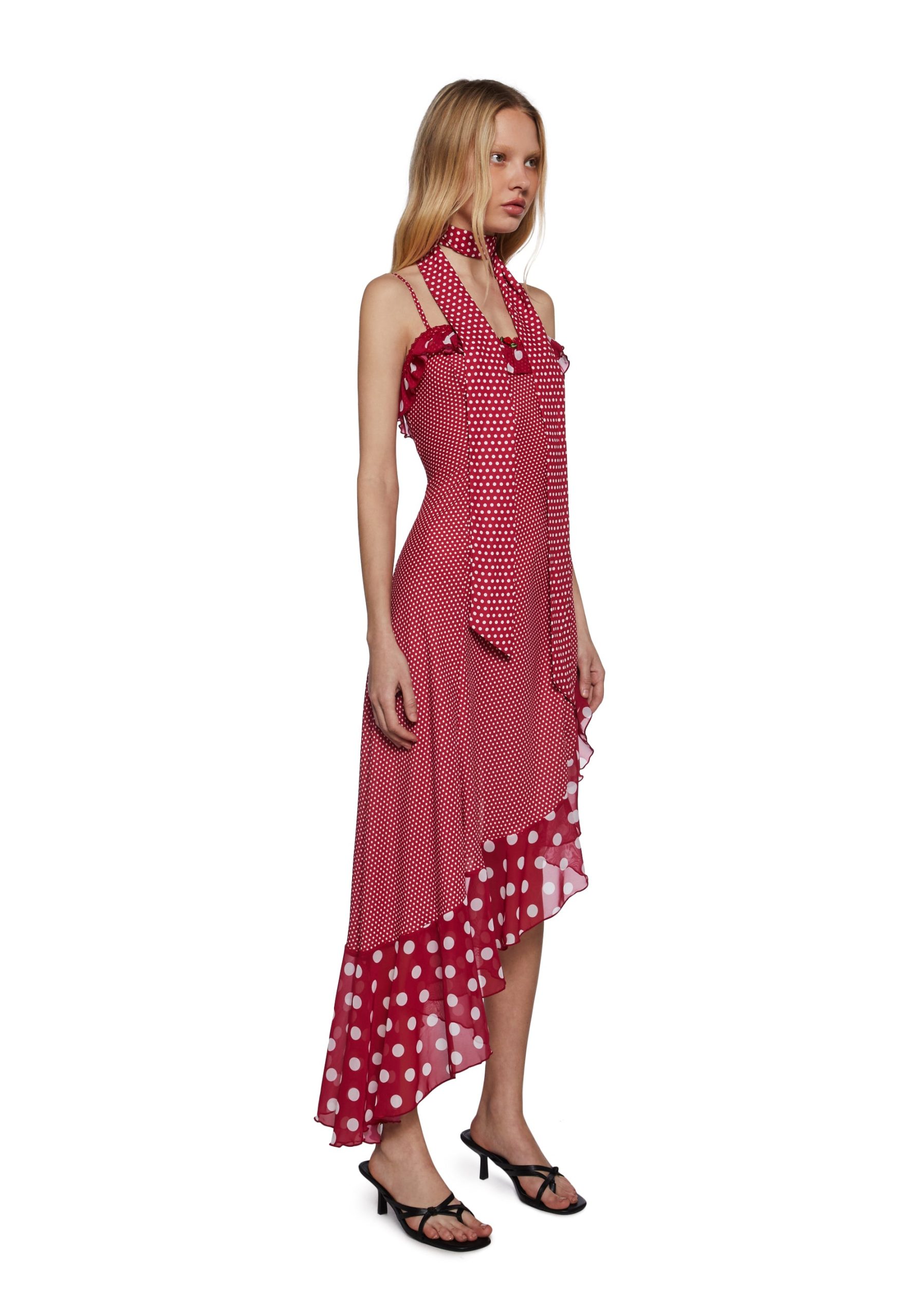 Spanish Sunset Asymmetrical Midi Dress - Image 3