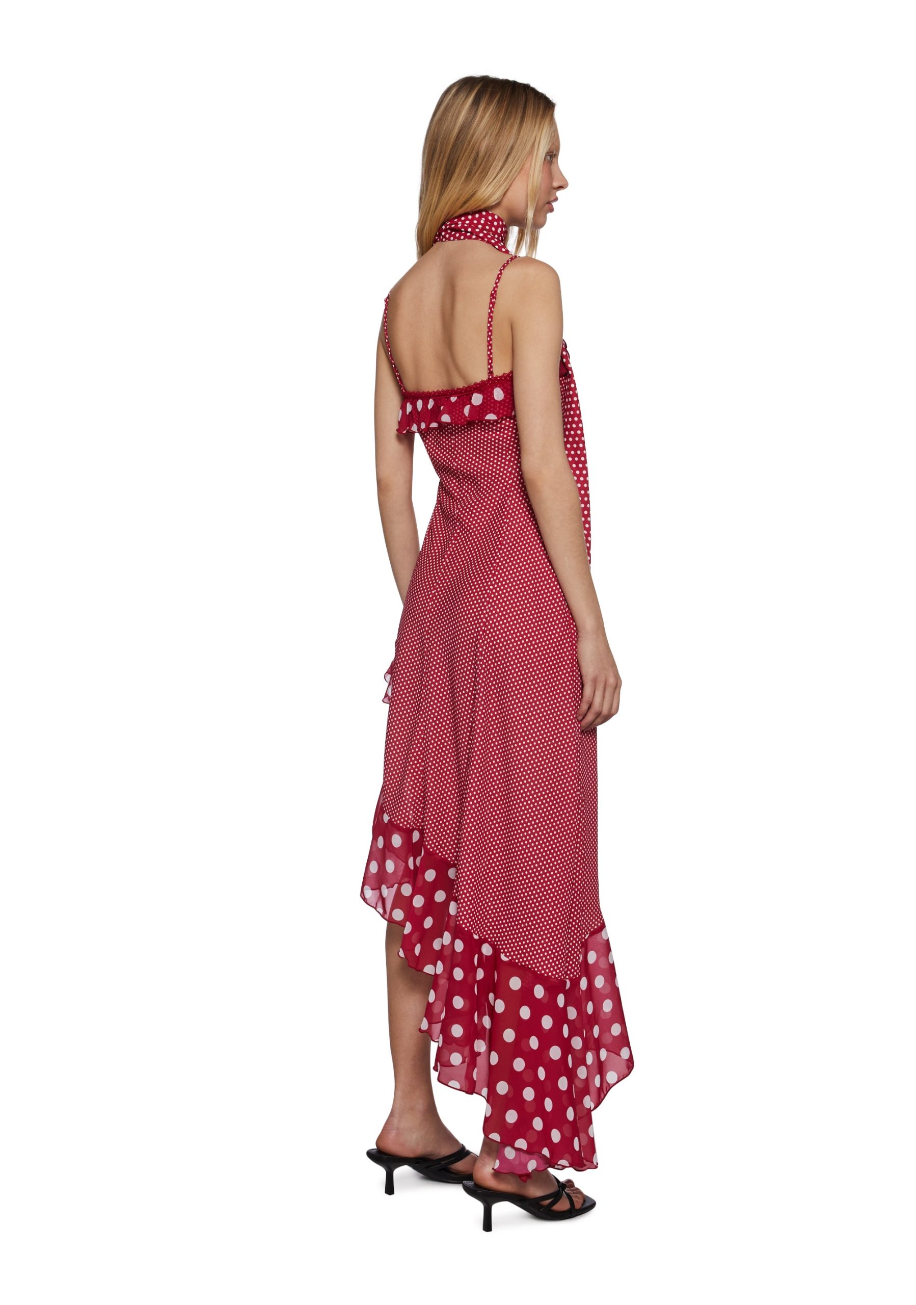 Spanish Sunset Asymmetrical Midi Dress - Image 4