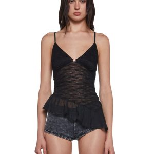 Flirty Attitude Lace Top - Black