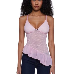 Flirty Attitude Lace Top - Pink