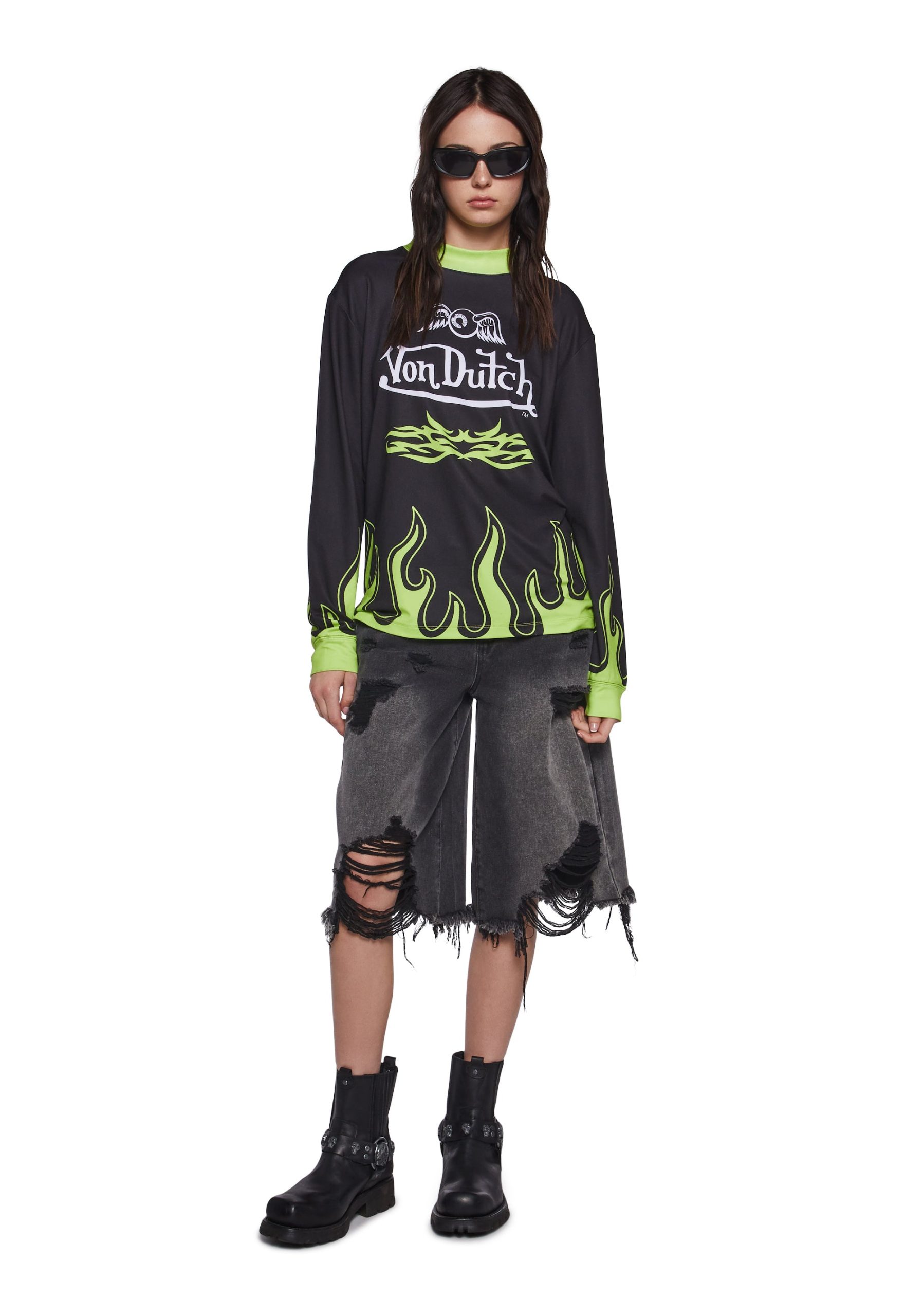 Motocross Long Sleeve Tee - Green - Image 2