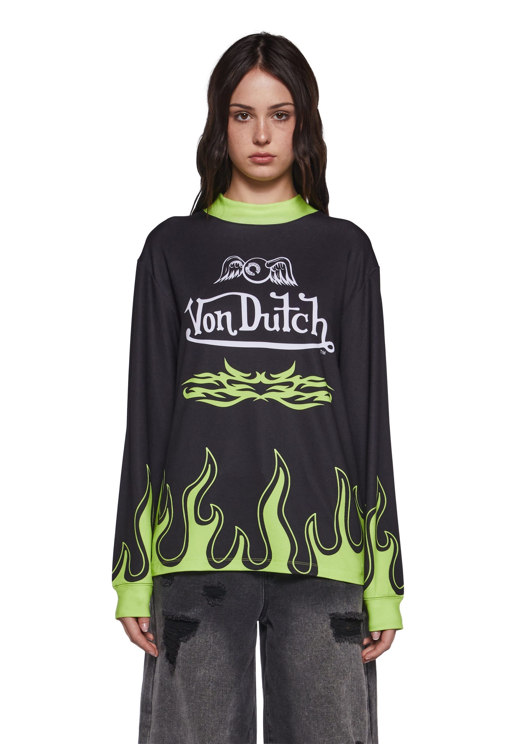 Motocross Long Sleeve Tee - Green