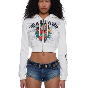 Sacred Heart Cropped Hoodie
