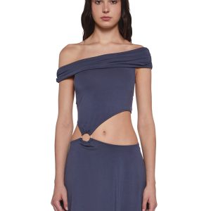 Seductive Gaze Cut Out Dress - Blue