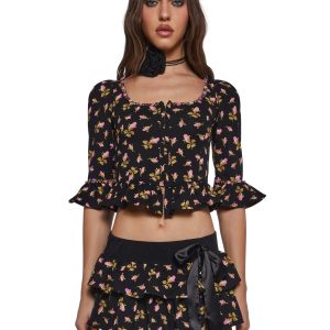 Floral Ruffled Top