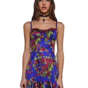Floral Satin Slip Dress