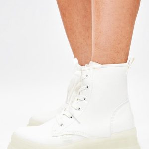 White Aspha RLD Lace Up Boots