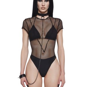 Headbanger Bodysuit With Leash