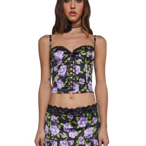 Floral Satin Bustier