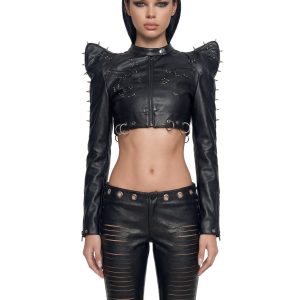 Pierced High Collar Jacket