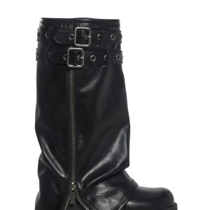 Warp Knee High Pant Boots - Black