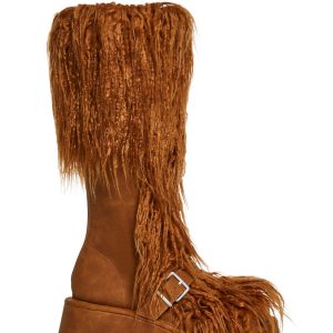 For Good Faux Fur Boots - Brown