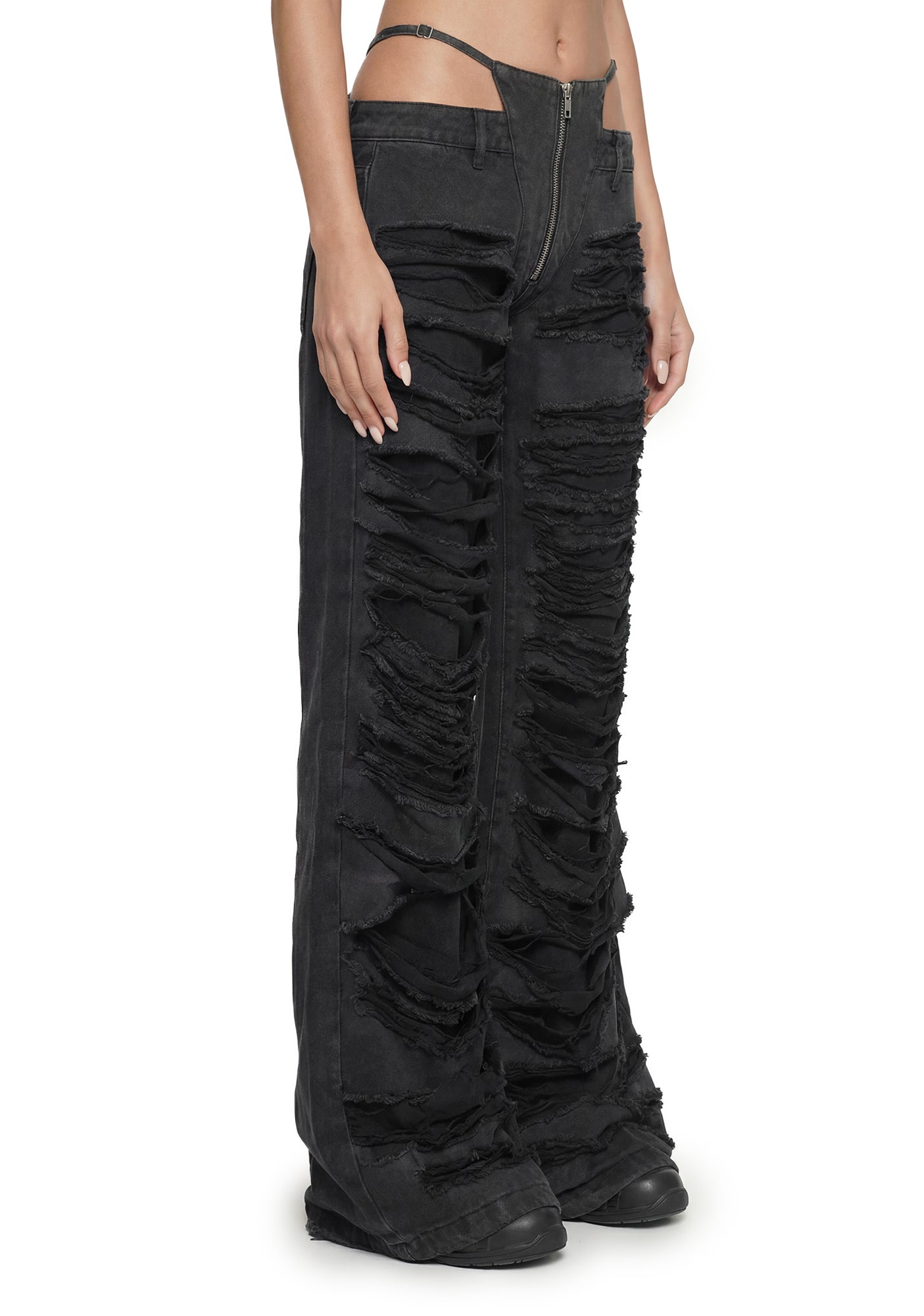 Denim Thong Pants - Black Wash - Image 3