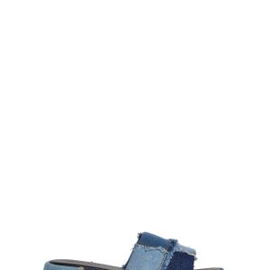 Patchwork Denim Slides
