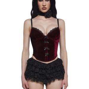 Covet You Corset Top - Burgundy