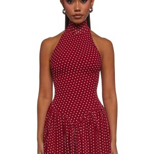 Main Character Polka Dot Dress - Red