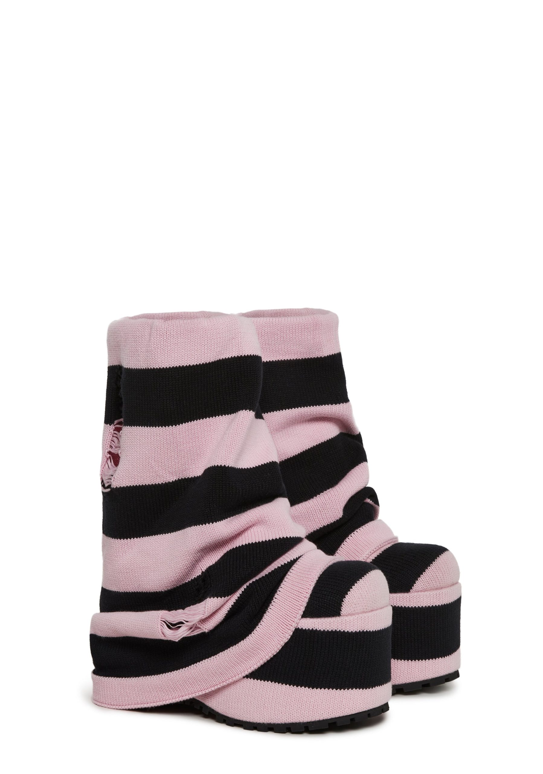 Snuggle Lifestyle Platform Boots - Striped - Image 3