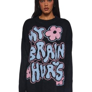 My Brain Hurts Intarsia Sweater