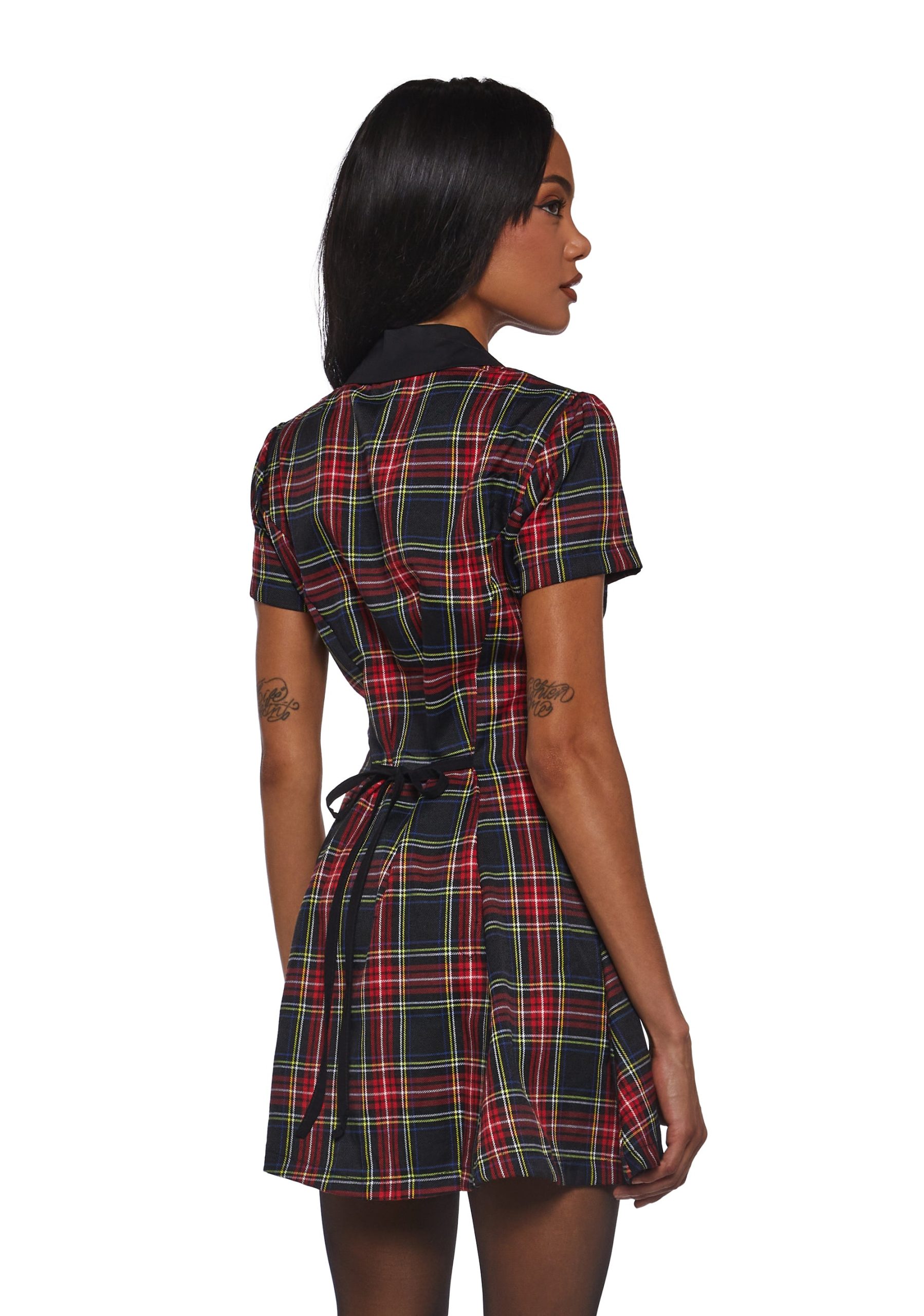 Devil You Don't Exist Plaid Dress - Image 4