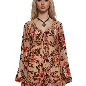 Clementine Printed Velvet Dress
