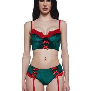 True Romance Lingerie Set - Green
