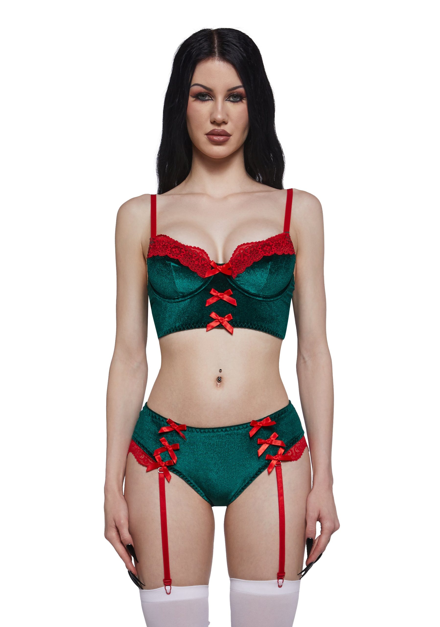 True Romance Lingerie Set - Green