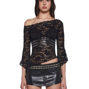 Gothic Glam Off-Shoulder Lace Top