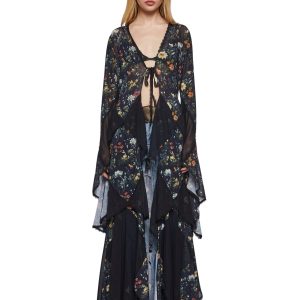 Bohemian Woman Floral Duster