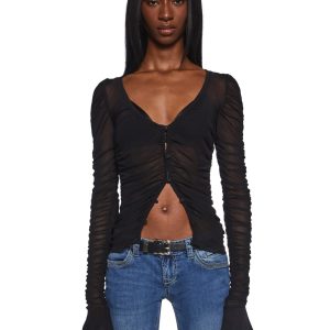 Divine Status Chiffon Blouse - Black
