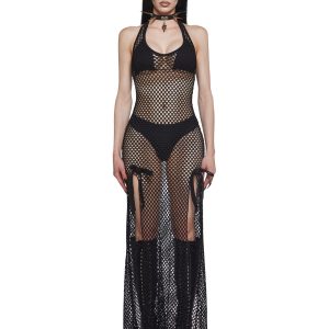 Romantic Rebel Maxi Dress - Fishnet