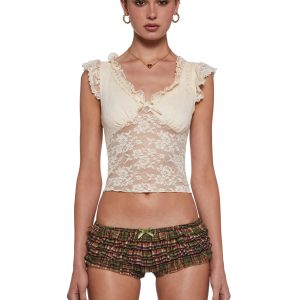 Elegance Reigns Lace Top - Off White
