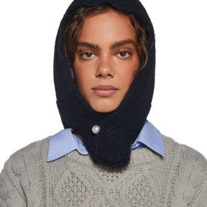 Fall Vibing Knit Hood - Black
