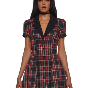 Devil You Don't Exist Plaid Dress