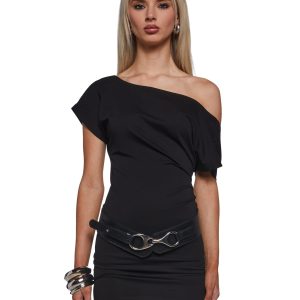 Milan At Midnight Backless Belted Mini Dress