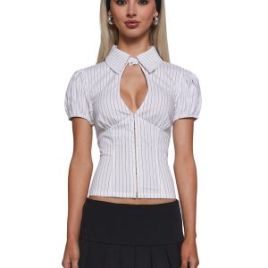 Absolute Trend Poplin Blouse - Black/White