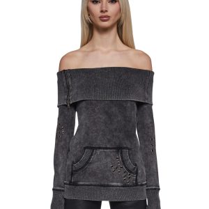 Style Off Washed Off The Shoulder Sweater