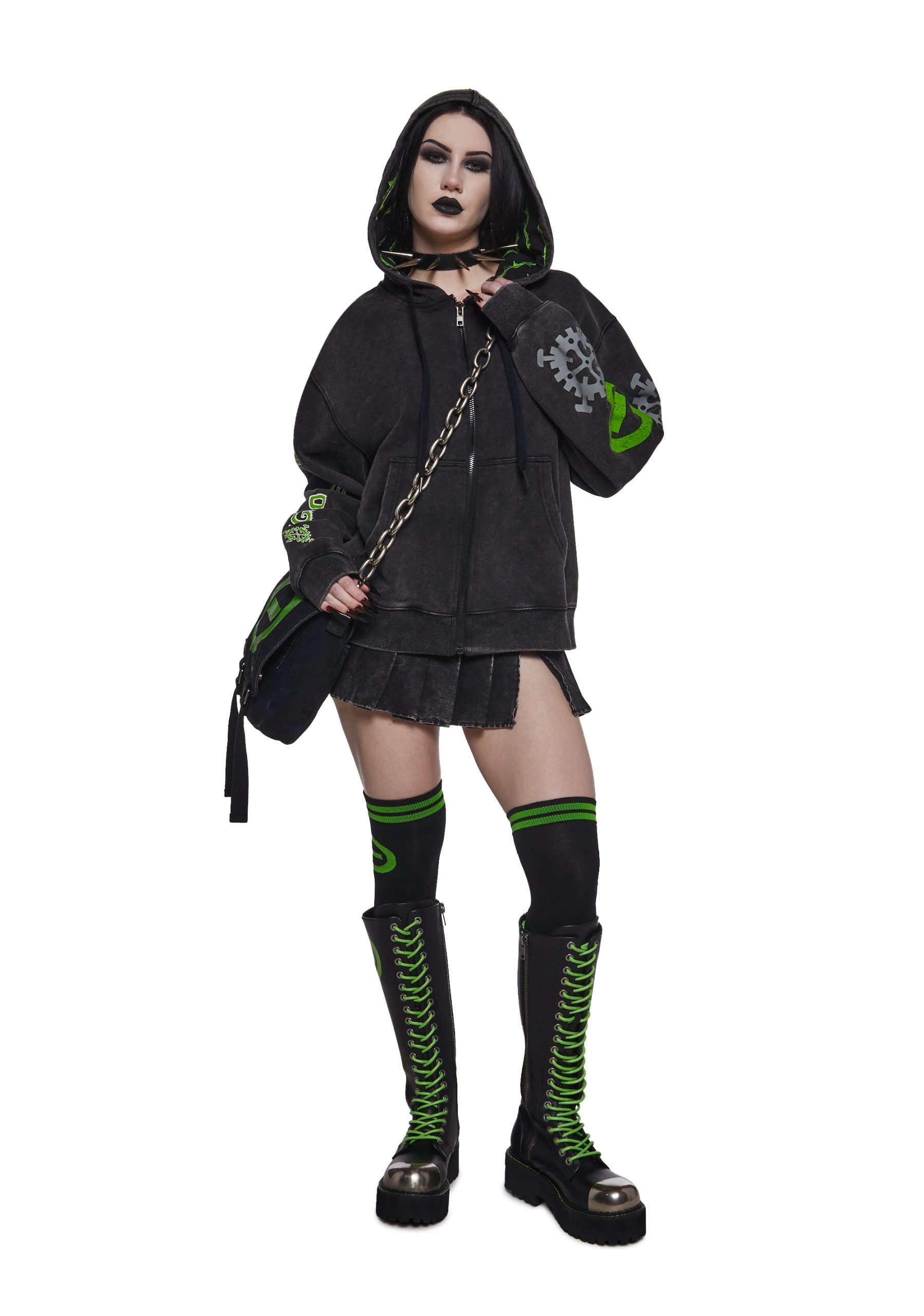 Black No.1 Washed Hoodie - Image 11
