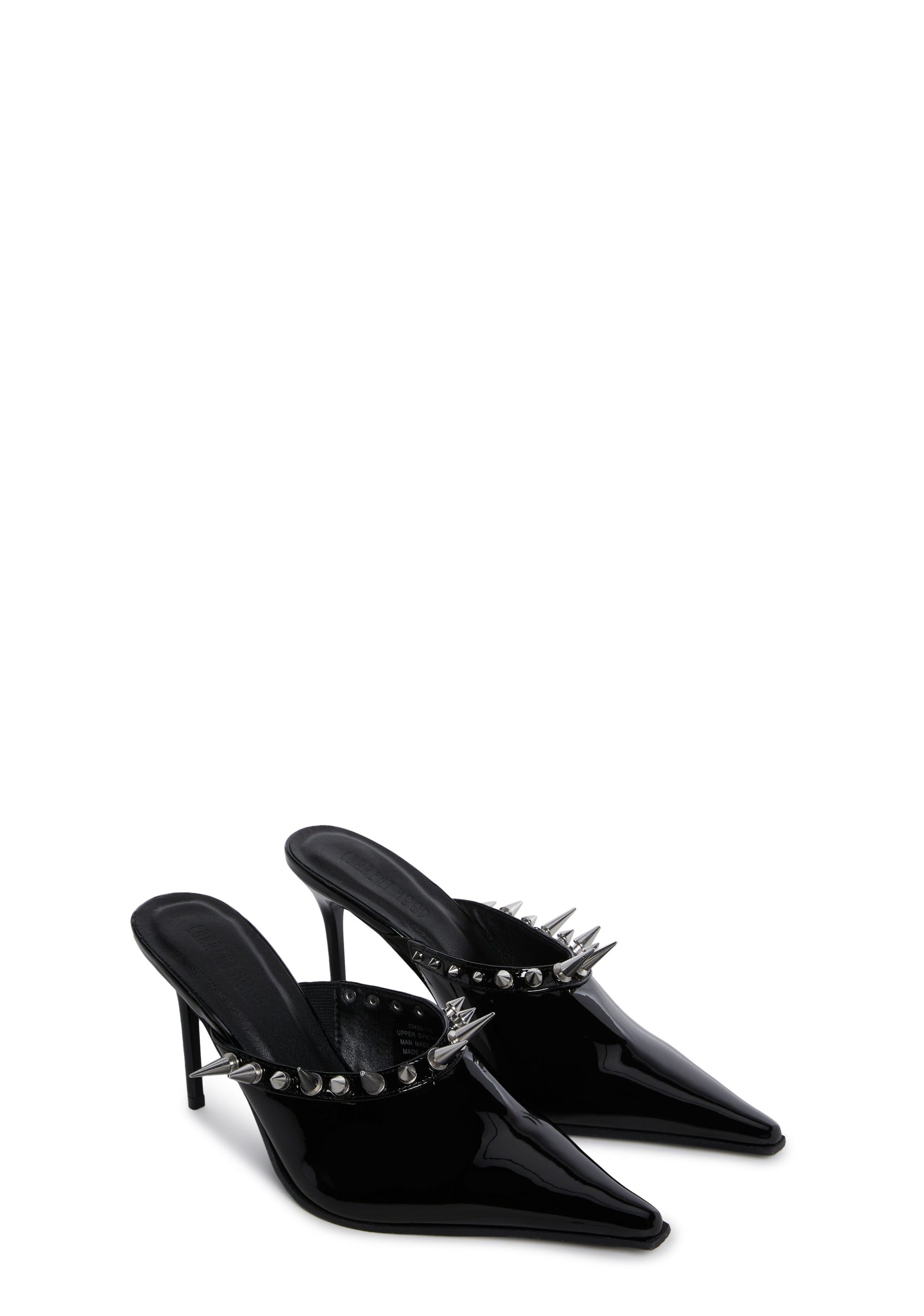 On Your Toes Spiked Mules - Black - Image 3
