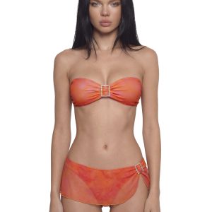Night Swim Bandeau Bikini Set - Orange