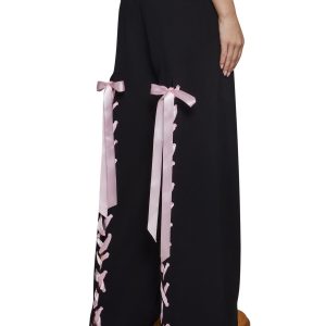 Soft Romance Lacing Bow Sweat Pants
