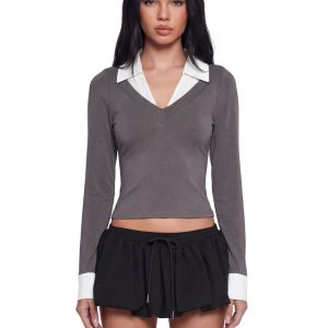 Eleanor Collared Long Sleeve Top