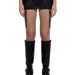 Dust Garter Mini Skirt - Black