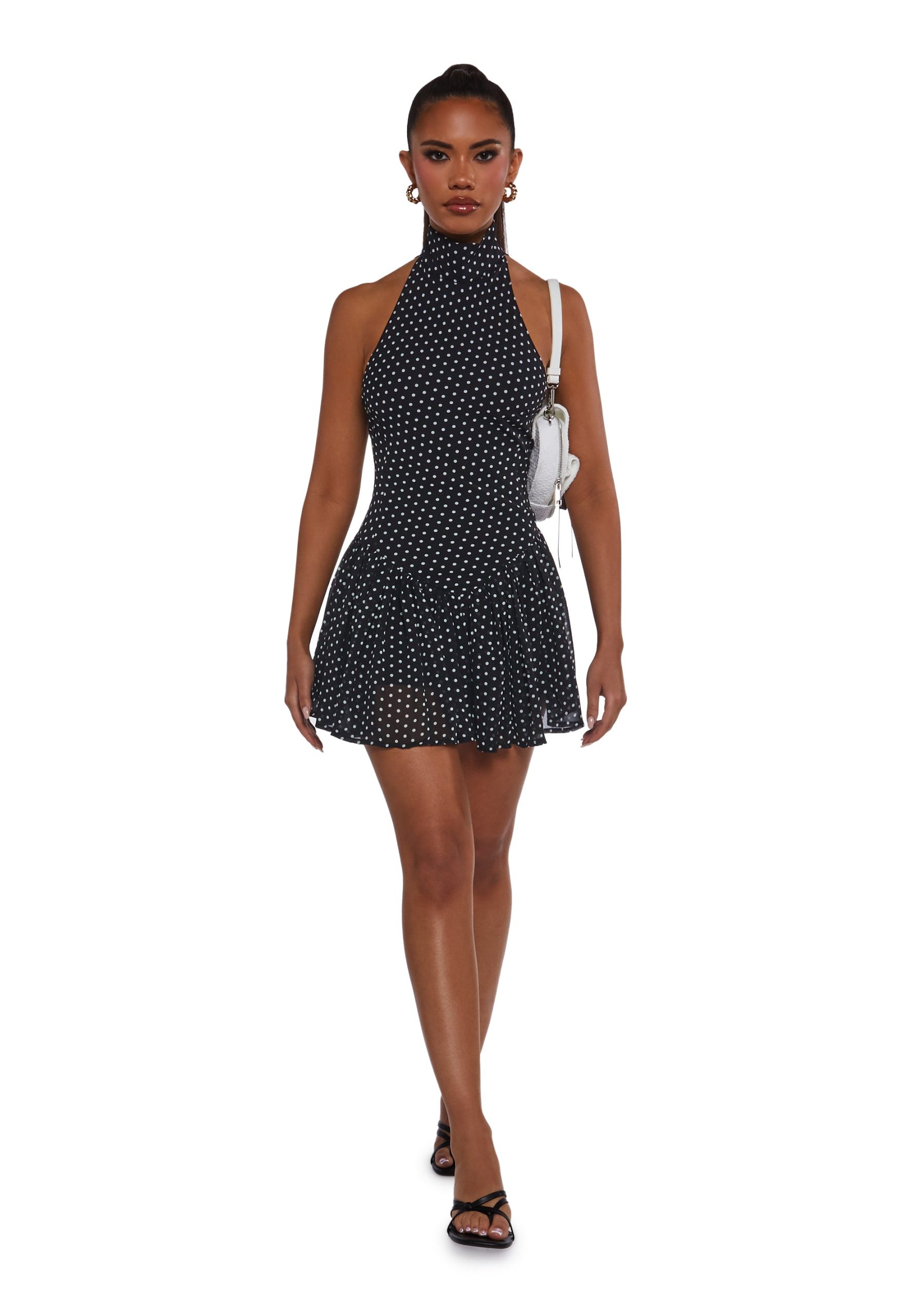 Main Character Polka Dot Dress - Black - Image 2