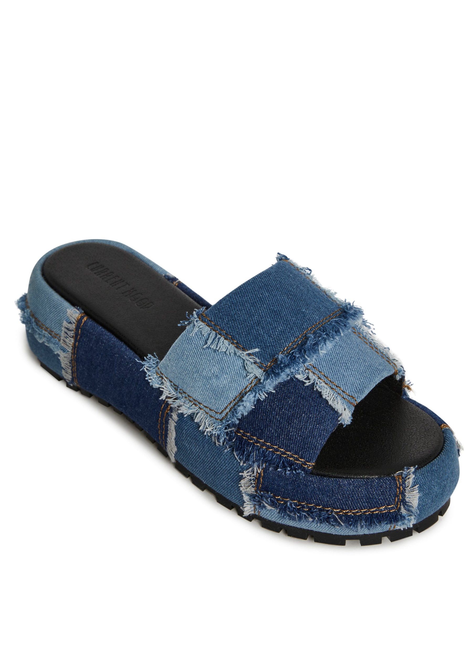 Patchwork Denim Slides - Image 2