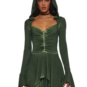 F Is For Fairies® Hooded Mini Dress - Green