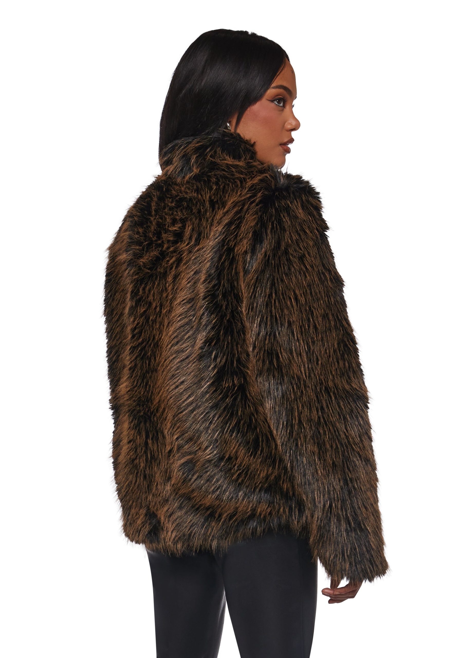 High Society Babe Faux Fur Coat - Image 4