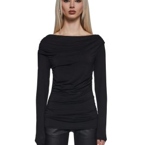 Step Up Long Sleeve Top - Black